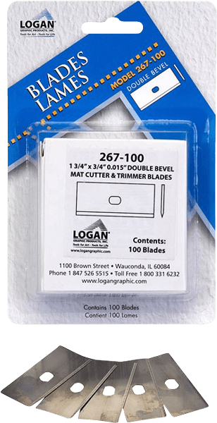 Logan #267 Mat Cutter Blades 100 Pk for Total Trimmer & Platinum Edge